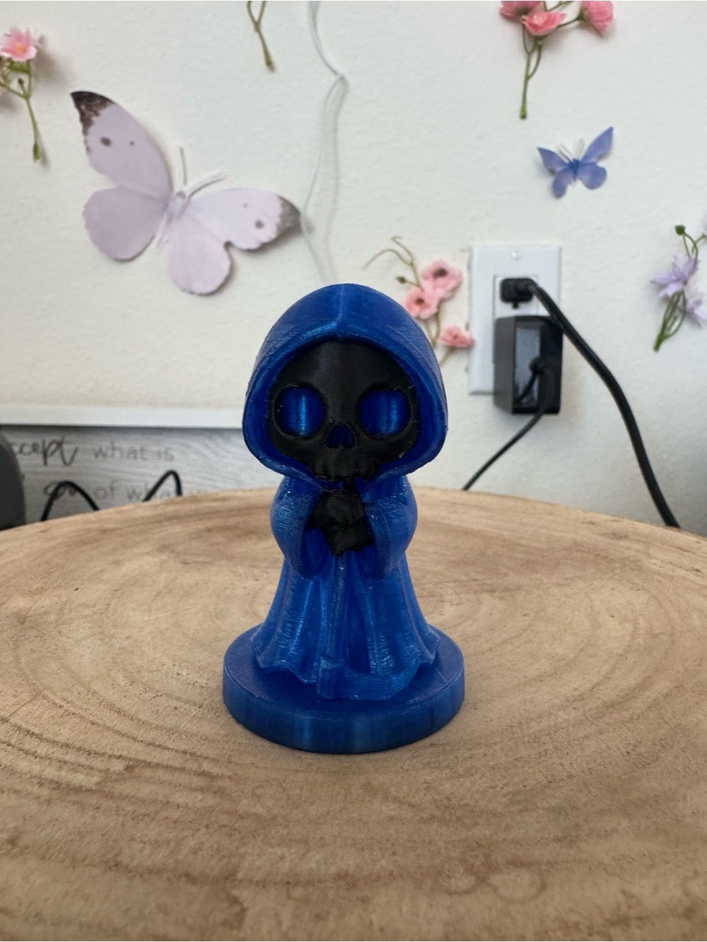 Blue Hooded Skeleton Figurine Home Accent